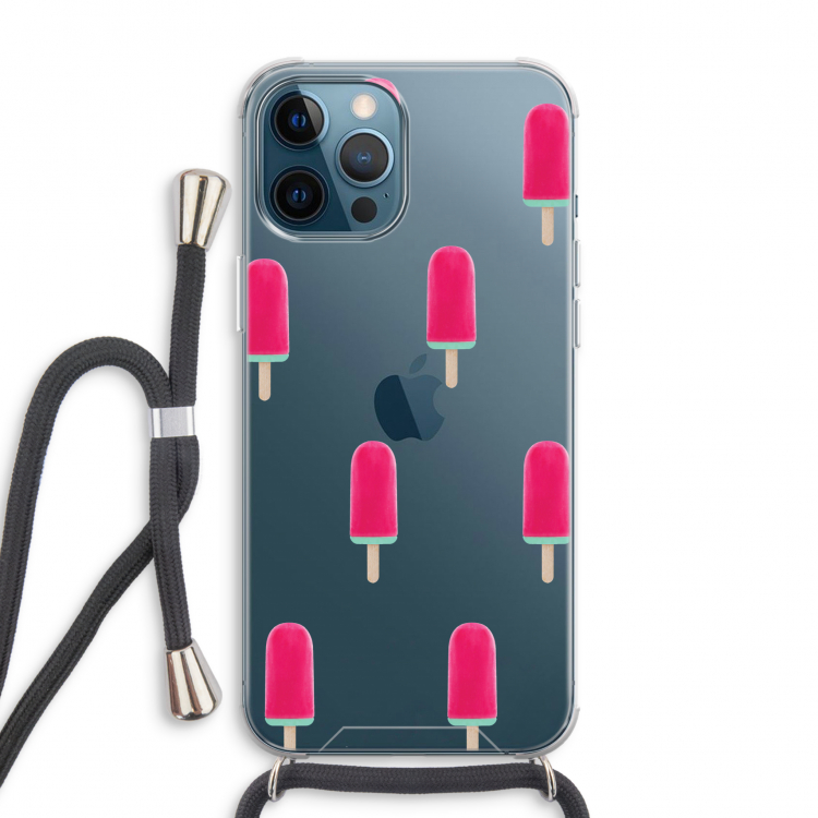 Waterijsje: iPhone 12 Pro Max Transparant Hoesje met koord