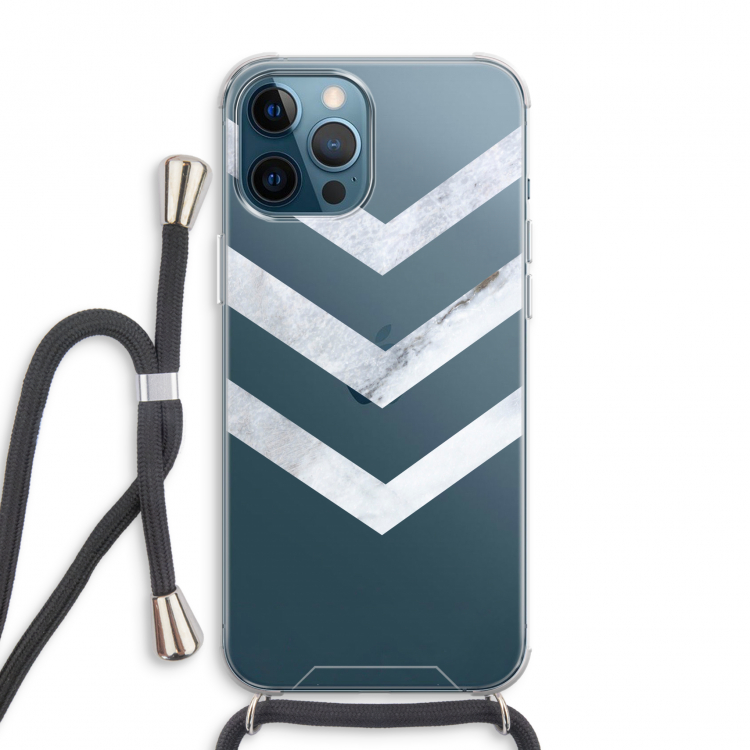Marmeren pijlen: iPhone 12 Pro Max Transparant Hoesje met koord