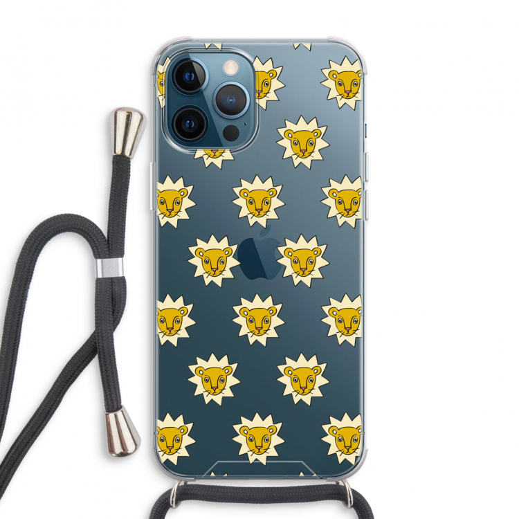 Leeuwenkoppen: iPhone 12 Pro Max Transparant Hoesje met koord