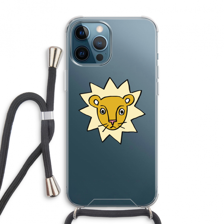 Kleine leeuw: iPhone 12 Pro Max Transparant Hoesje met koord