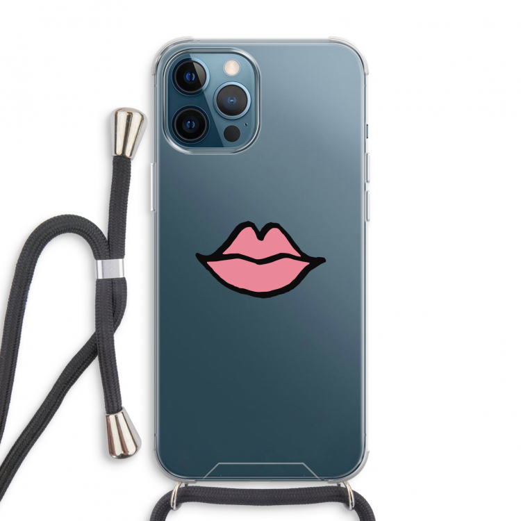 Kusje: iPhone 12 Pro Max Transparant Hoesje met koord