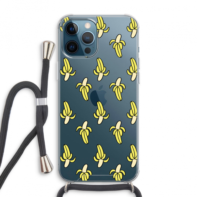 Bananas: iPhone 12 Pro Max Transparant Hoesje met koord