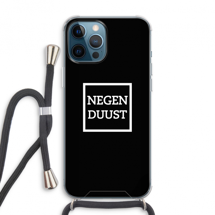 Negenduust black: iPhone 12 Pro Max Transparant Hoesje met koord