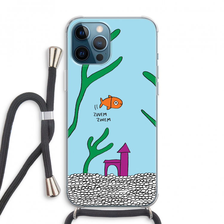 Aquarium: iPhone 12 Pro Max Transparant Hoesje met koord