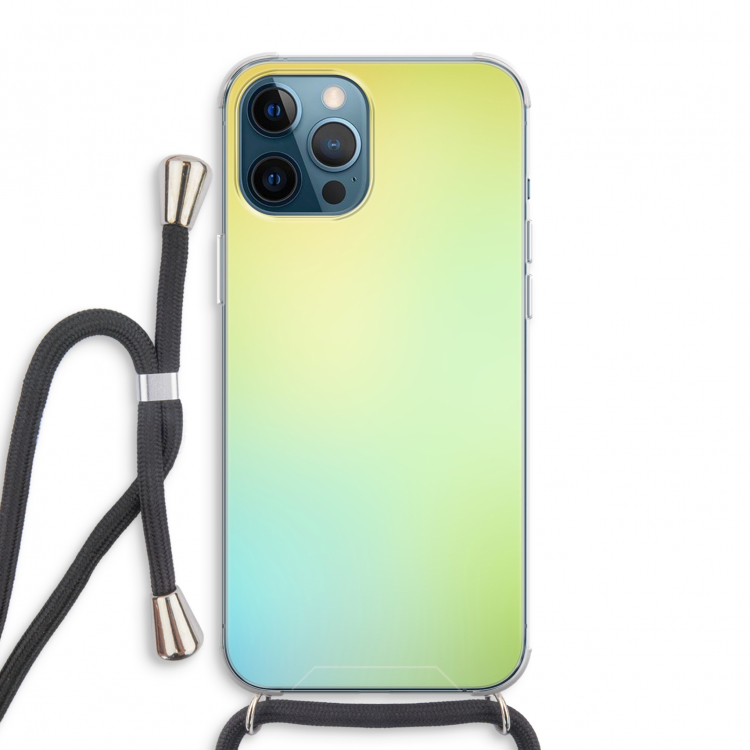 Minty mist pastel: iPhone 12 Pro Max Transparant Hoesje met koord