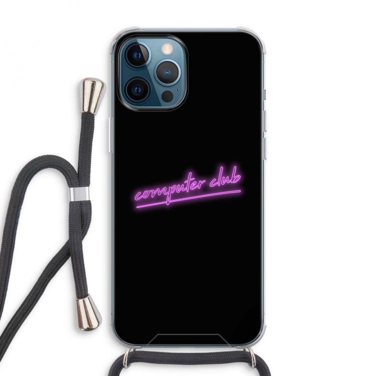 Vice Black: iPhone 12 Pro Max Transparant Hoesje met koord