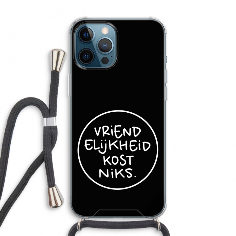 Vriendelijkheid: iPhone 12 Pro Max Transparant Hoesje met koord
