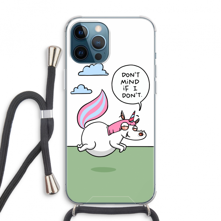 Unicorn: iPhone 12 Pro Max Transparant Hoesje met koord
