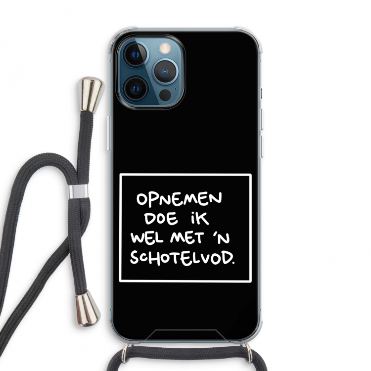 Schotelvod: iPhone 12 Pro Max Transparant Hoesje met koord
