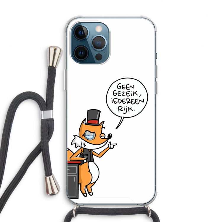 Geen Gezeik: iPhone 12 Pro Max Transparant Hoesje met koord