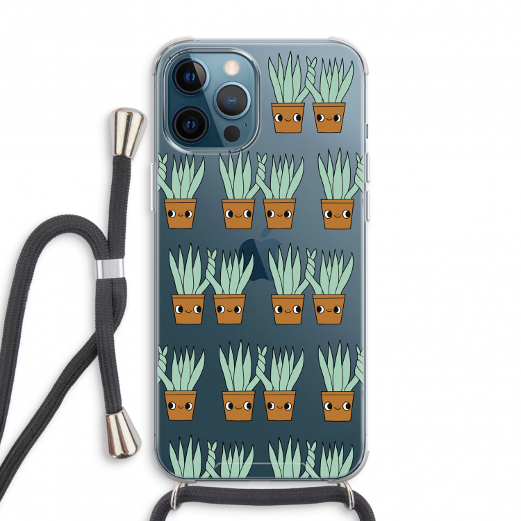 Sansevieria: iPhone 12 Pro Max Transparant Hoesje met koord