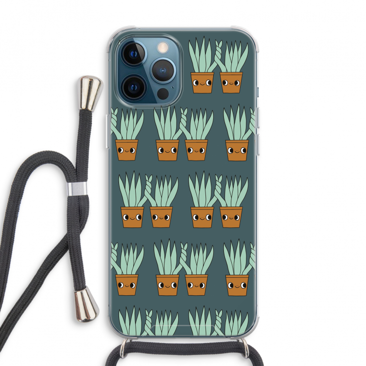 Sansevieria: iPhone 12 Pro Max Transparant Hoesje met koord