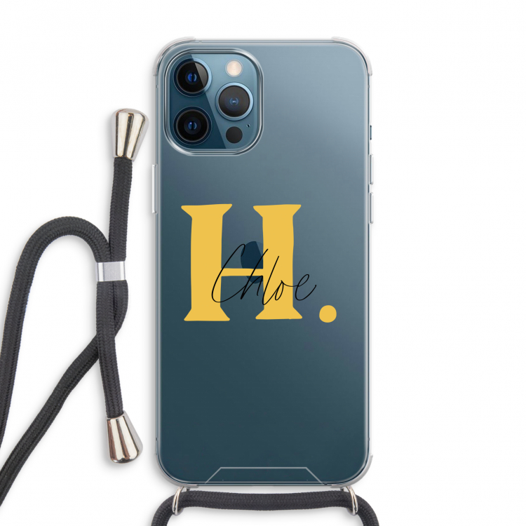 Amber Script: iPhone 12 Pro Max Transparant Hoesje met koord