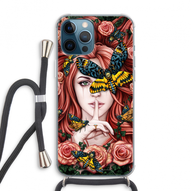 Lady Moth: iPhone 12 Pro Max Transparant Hoesje met koord