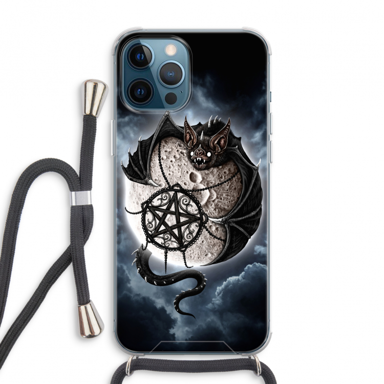 Volle maan: iPhone 12 Pro Max Transparant Hoesje met koord