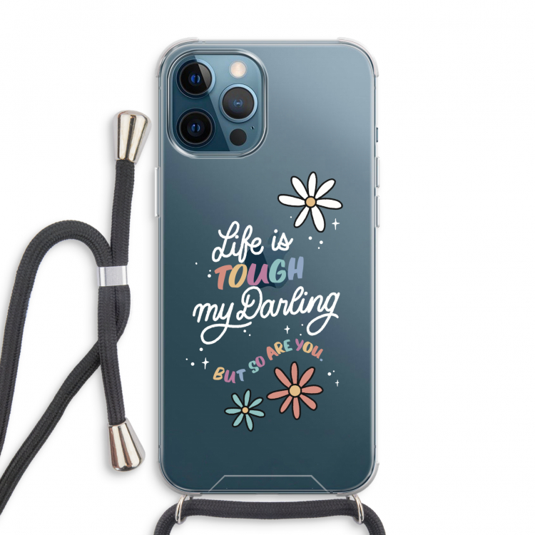 Tough Life: iPhone 12 Pro Max Transparant Hoesje met koord