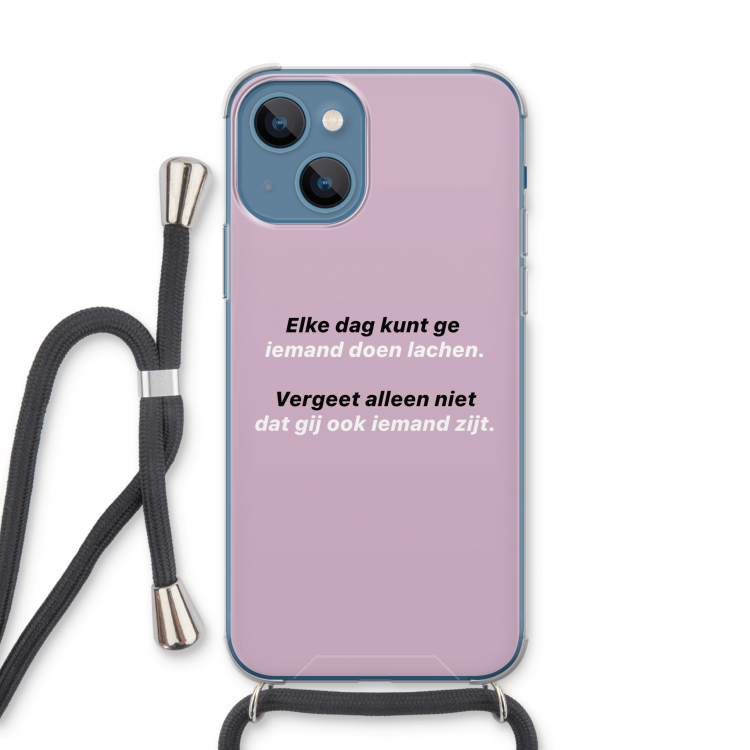 gij zijt ook iemand: iPhone 13 Transparant Hoesje met koord