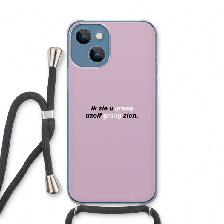 uzelf graag zien: iPhone 13 Transparant Hoesje met koord