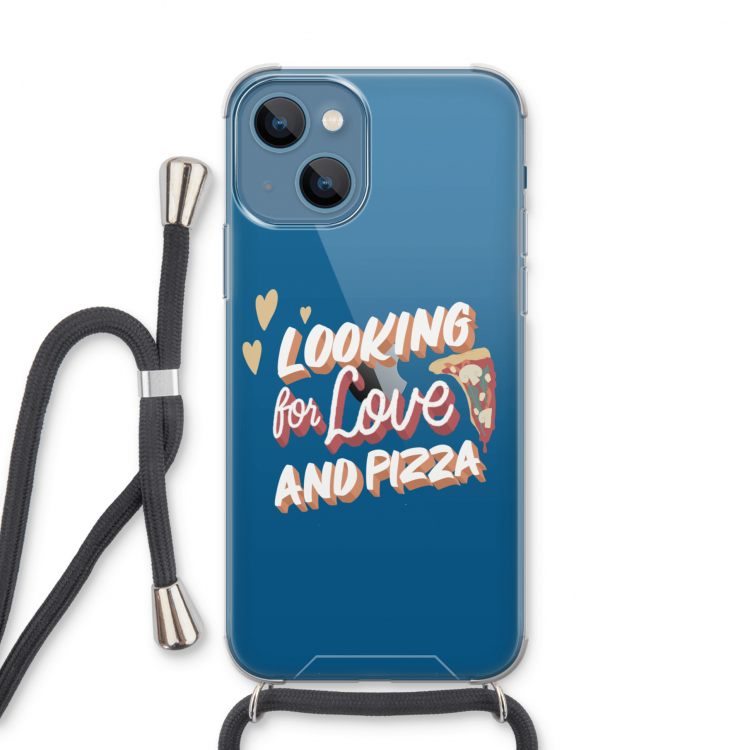 Pizza is the answer: iPhone 13 Transparant Hoesje met koord