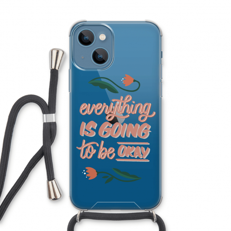 Optimistic flower girl: iPhone 13 Transparant Hoesje met koord