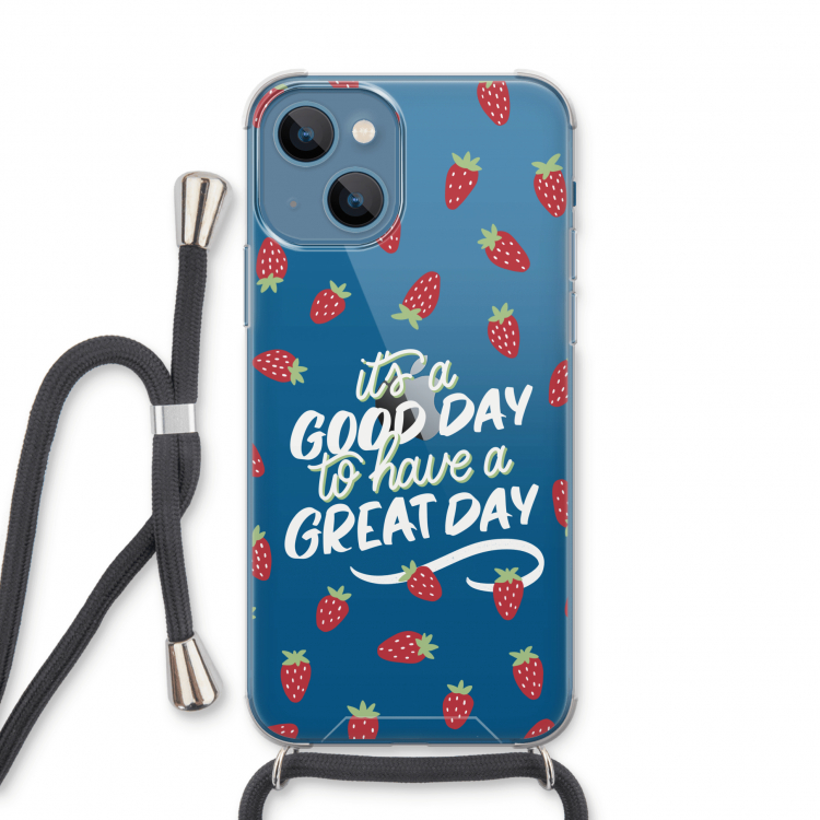 Don't forget to have a great day: iPhone 13 Transparant Hoesje met koord