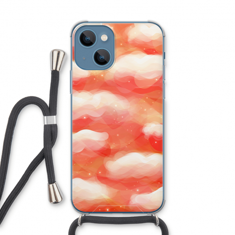 Lichte Wolken: iPhone 13 Transparant Hoesje met koord