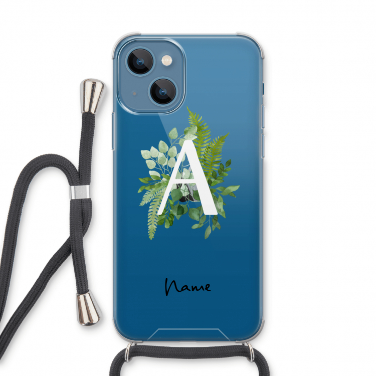 Green Brush: iPhone 13 Transparant Hoesje met koord