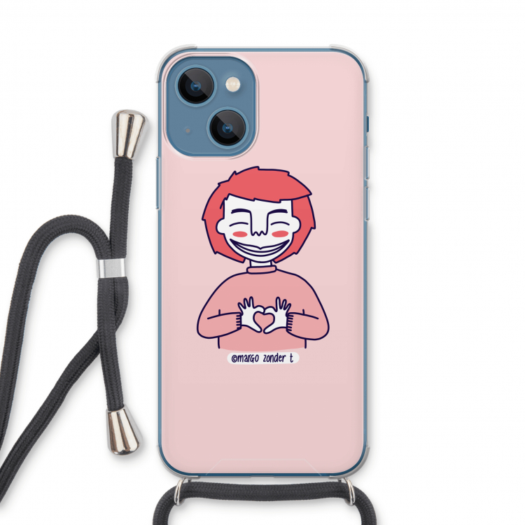 Hartje: iPhone 13 Transparant Hoesje met koord