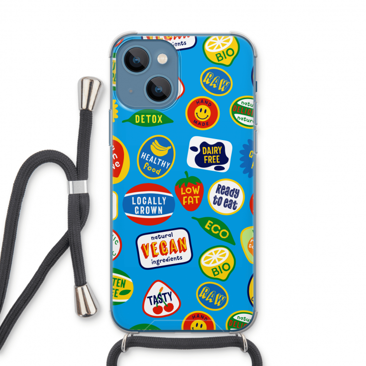 Fruitsticker: iPhone 13 Transparant Hoesje met koord