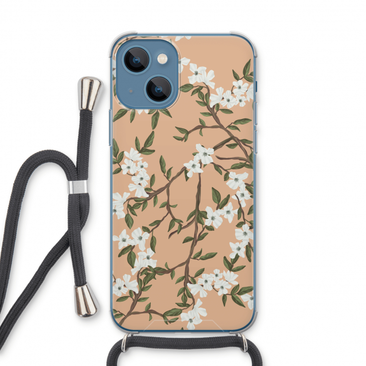 Blossoming spring: iPhone 13 Transparant Hoesje met koord