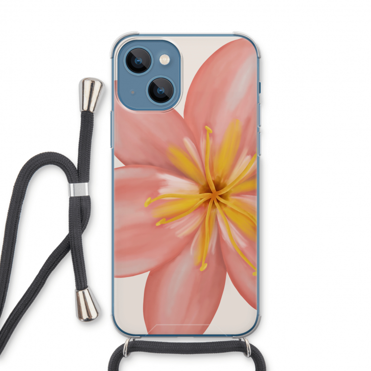 Pink Ellila Flower: iPhone 13 Transparant Hoesje met koord