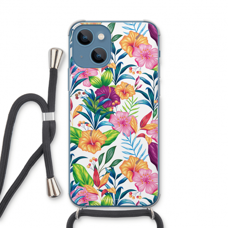 Tropisch 2: iPhone 13 Transparant Hoesje met koord