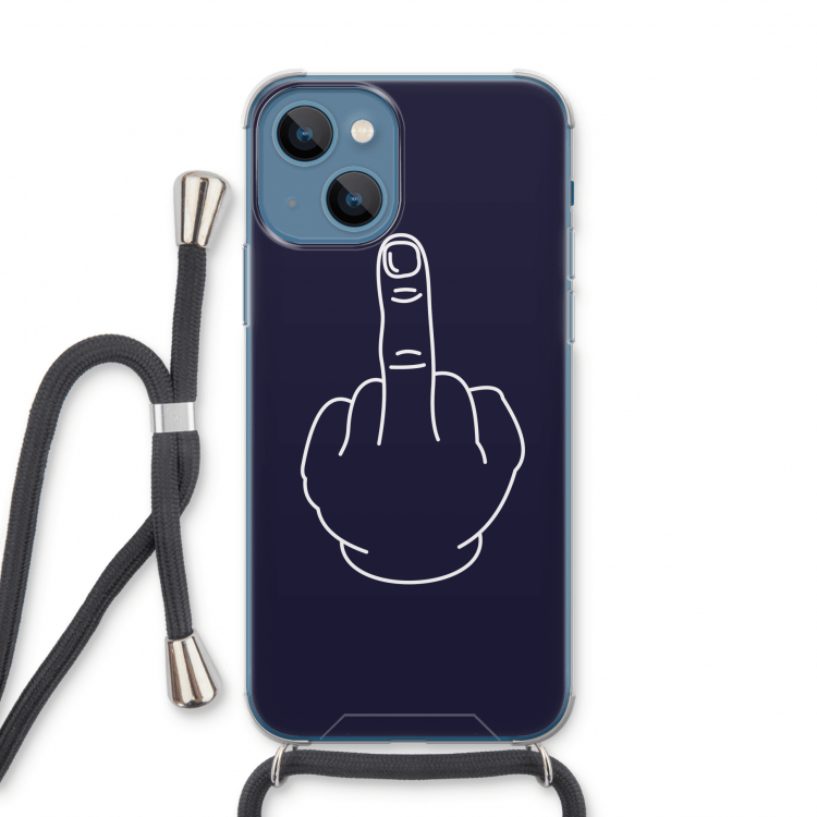 F**k U: iPhone 13 Transparant Hoesje met koord