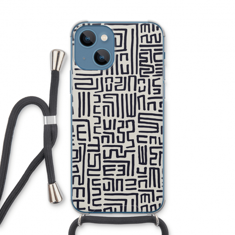 Moroccan Print: iPhone 13 Transparant Hoesje met koord