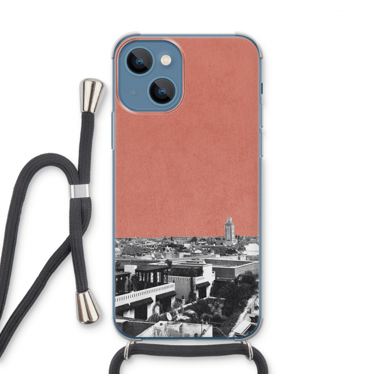 Marrakech Skyline : iPhone 13 Transparant Hoesje met koord