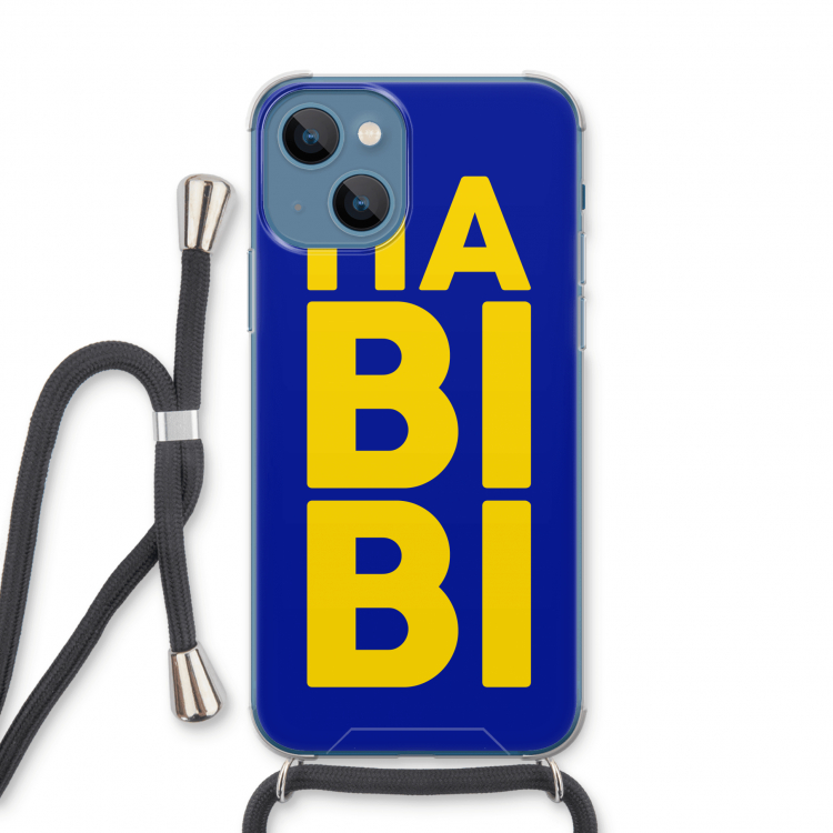 Habibi Blue: iPhone 13 Transparant Hoesje met koord