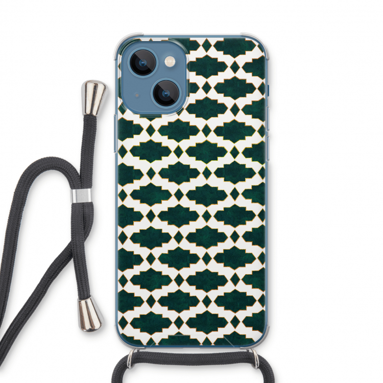 Moroccan tiles: iPhone 13 Transparant Hoesje met koord