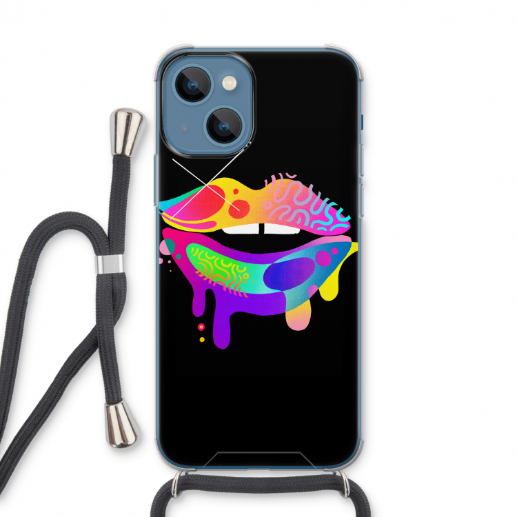 Lip Palette: iPhone 13 Transparant Hoesje met koord