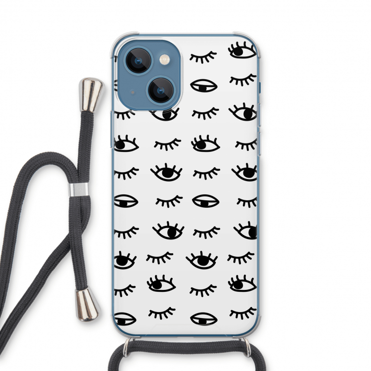 Eye pattern #2: iPhone 13 Transparant Hoesje met koord