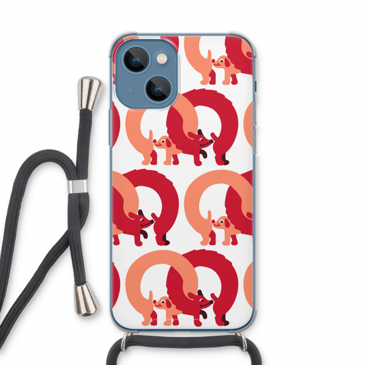 Dogs: iPhone 13 Transparant Hoesje met koord
