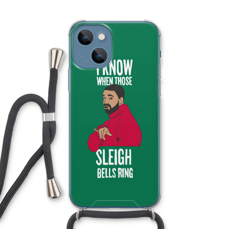 Sleigh Bells Ring: iPhone 13 Transparant Hoesje met koord