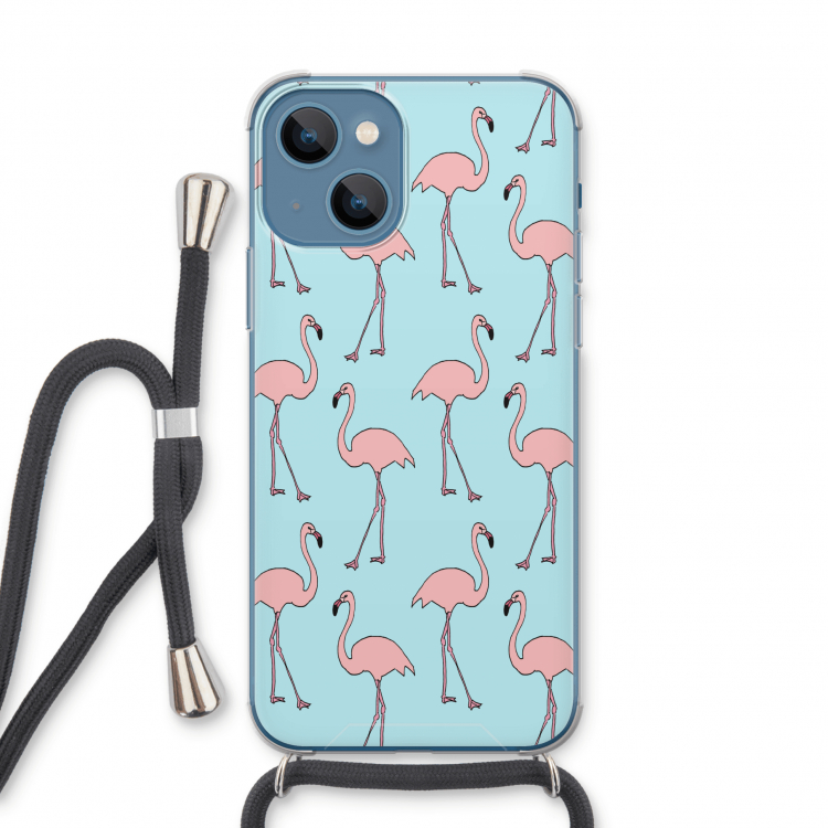 Anything Flamingoes: iPhone 13 Transparant Hoesje met koord