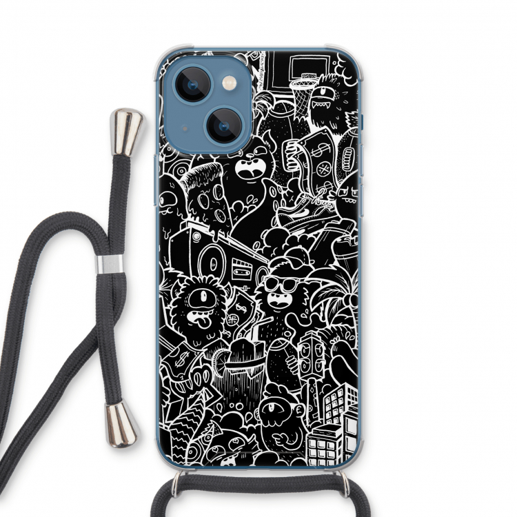 Vexx Black City : iPhone 13 Transparant Hoesje met koord