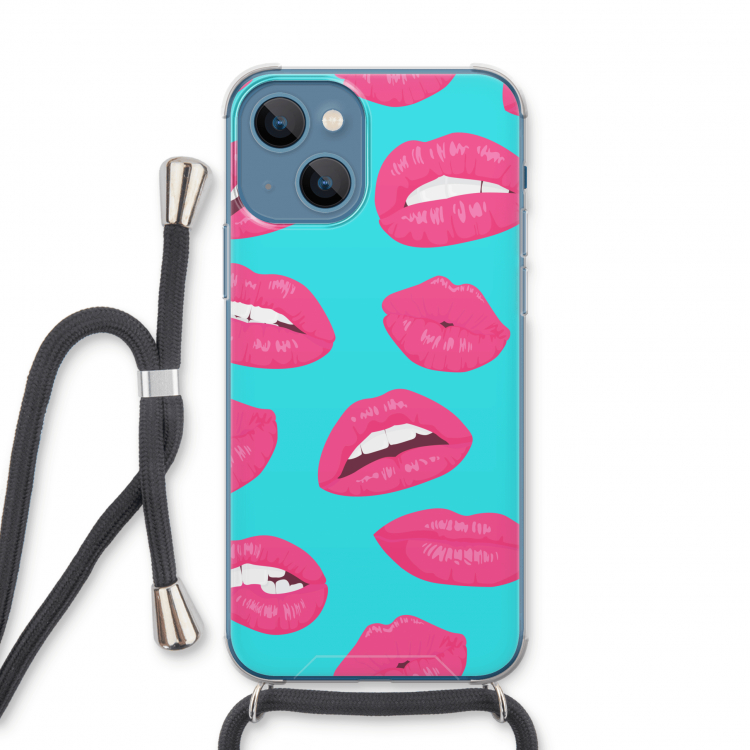 Bite my lip: iPhone 13 Transparant Hoesje met koord
