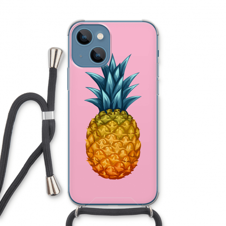 Grote ananas: iPhone 13 Transparant Hoesje met koord