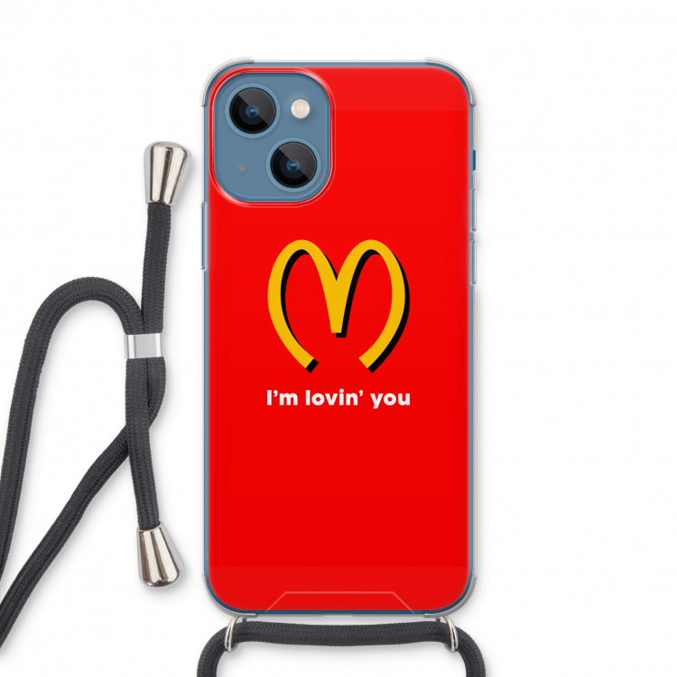 I'm lovin' you: iPhone 13 Transparant Hoesje met koord