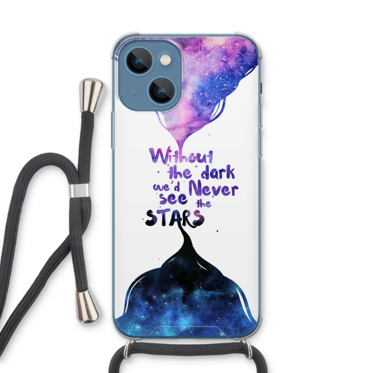 Stars quote: iPhone 13 Transparant Hoesje met koord
