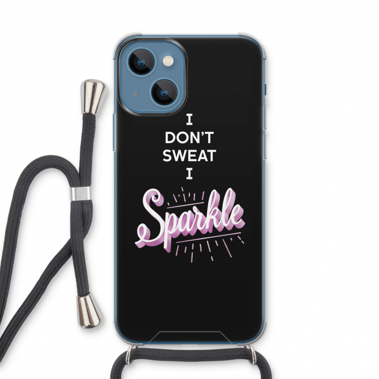 Sparkle quote: iPhone 13 Transparant Hoesje met koord