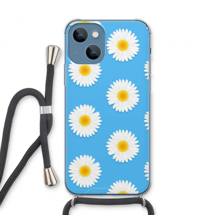 Margrietjes: iPhone 13 Transparant Hoesje met koord