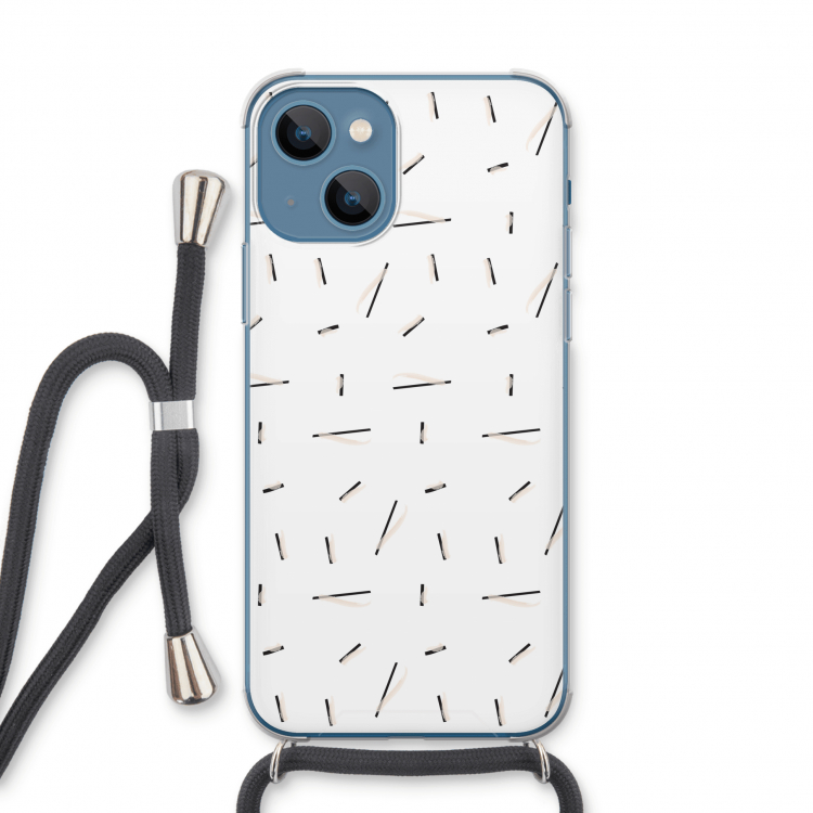Hipster stripes: iPhone 13 Transparant Hoesje met koord